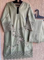 Organza Green Traditional Wear Embroidery Work Readymade Pakistani Suit